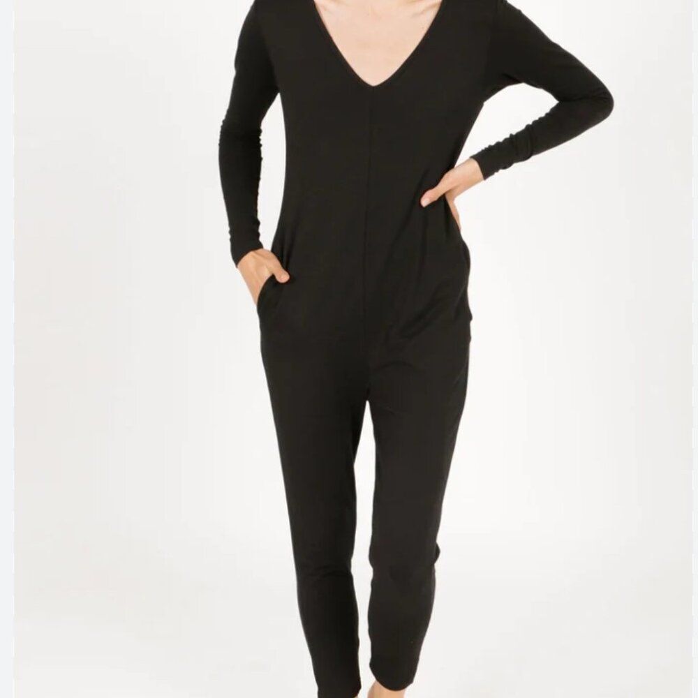 Smash + Tess black long sleeve romper / xxs